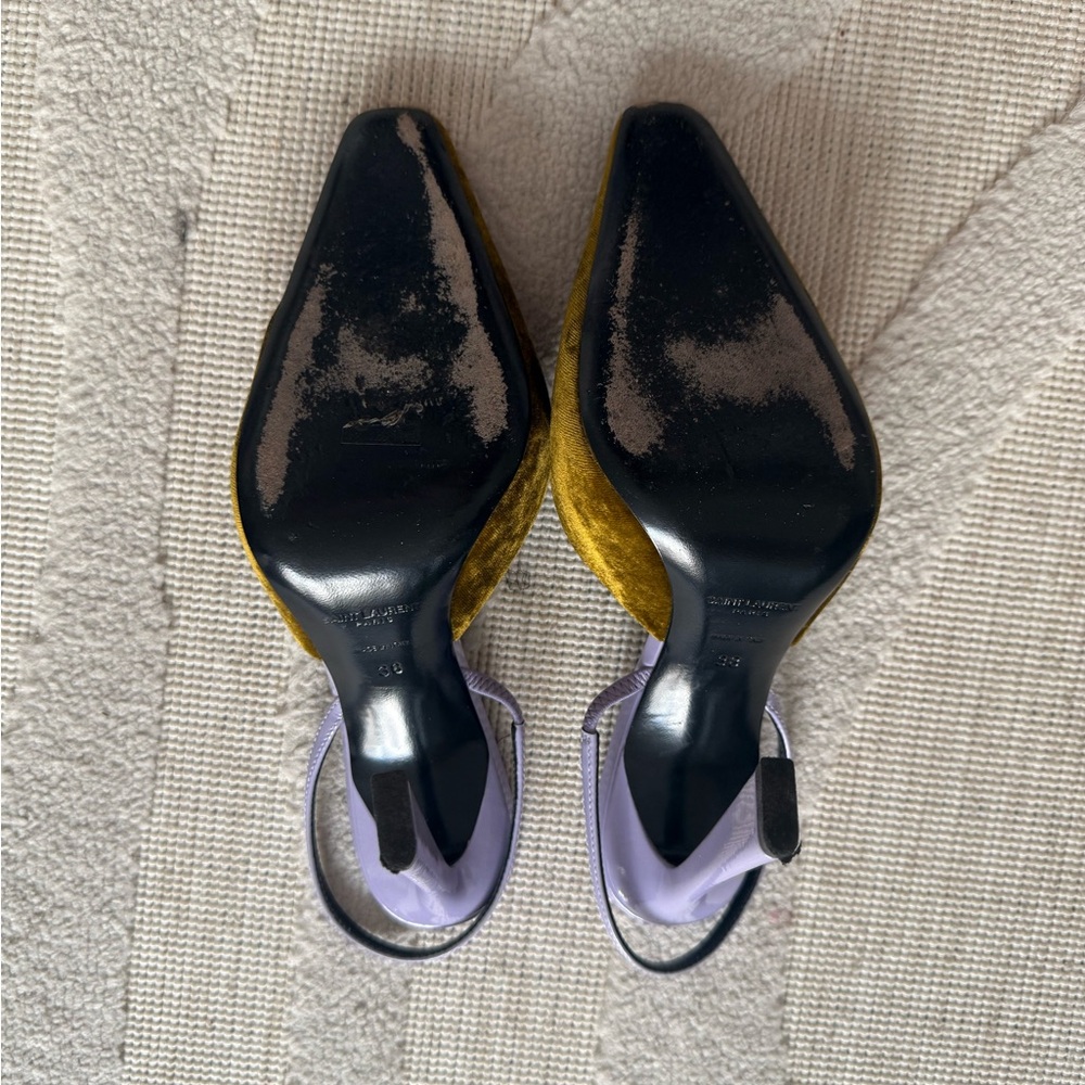 SAINT LAURENT 
Pumps Marigold Leather, Textile Fibers - Picture 6 of 6